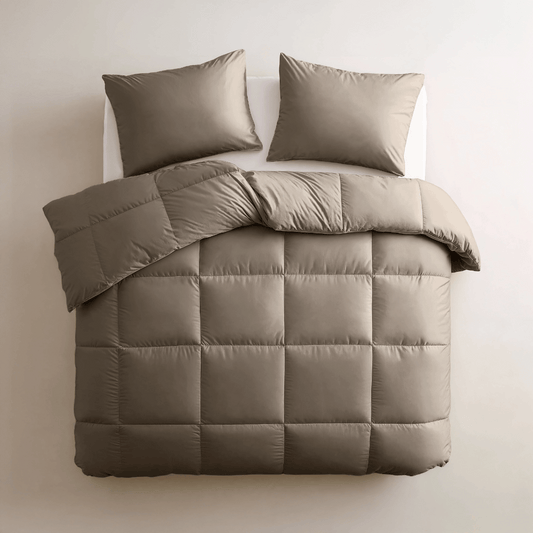 Zelesta Deluxe Unie Couette Satin de Coton - Marron Noyer