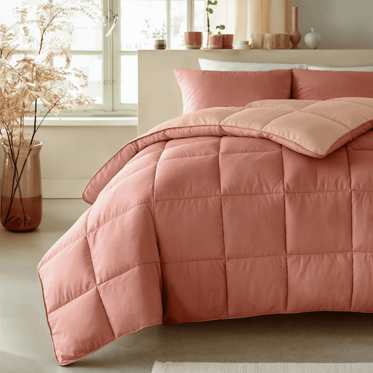 Zelesta Deluxe Duo Percale Cotton Couette - Saumon & Pêche