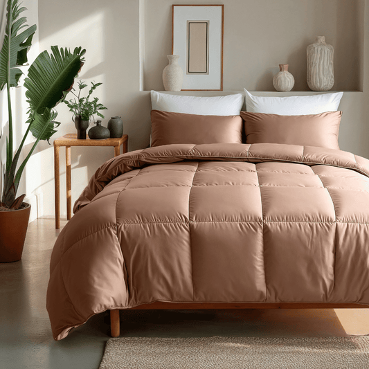 Zelesta Deluxe Uni Satin Cotton Couette - Rouge terre