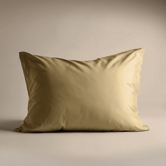 Zelesta Deluxe Uni Satin Cotton Taies d'oreiller Lot de 2 - Jaune Ocre
