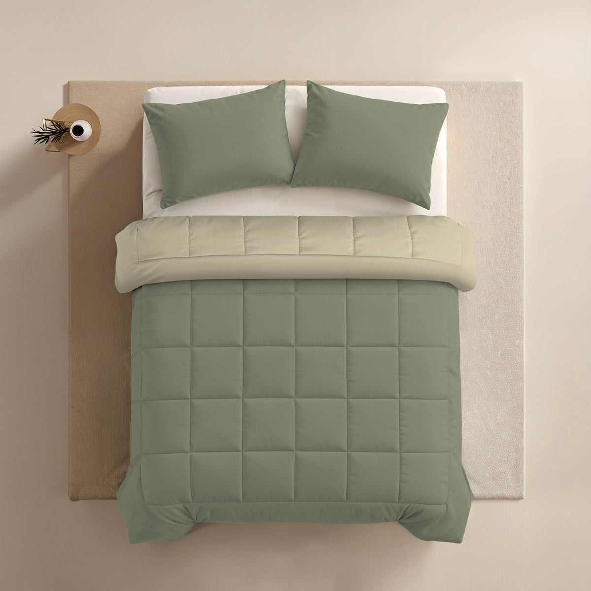 Zelesta Comfort Duo Taies d'Oreiller - Set de 2 - Vert Olive