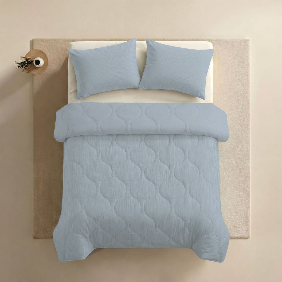 Zelesta Special Muslin Pillowcase Set Of 2 - Light Ice Blue