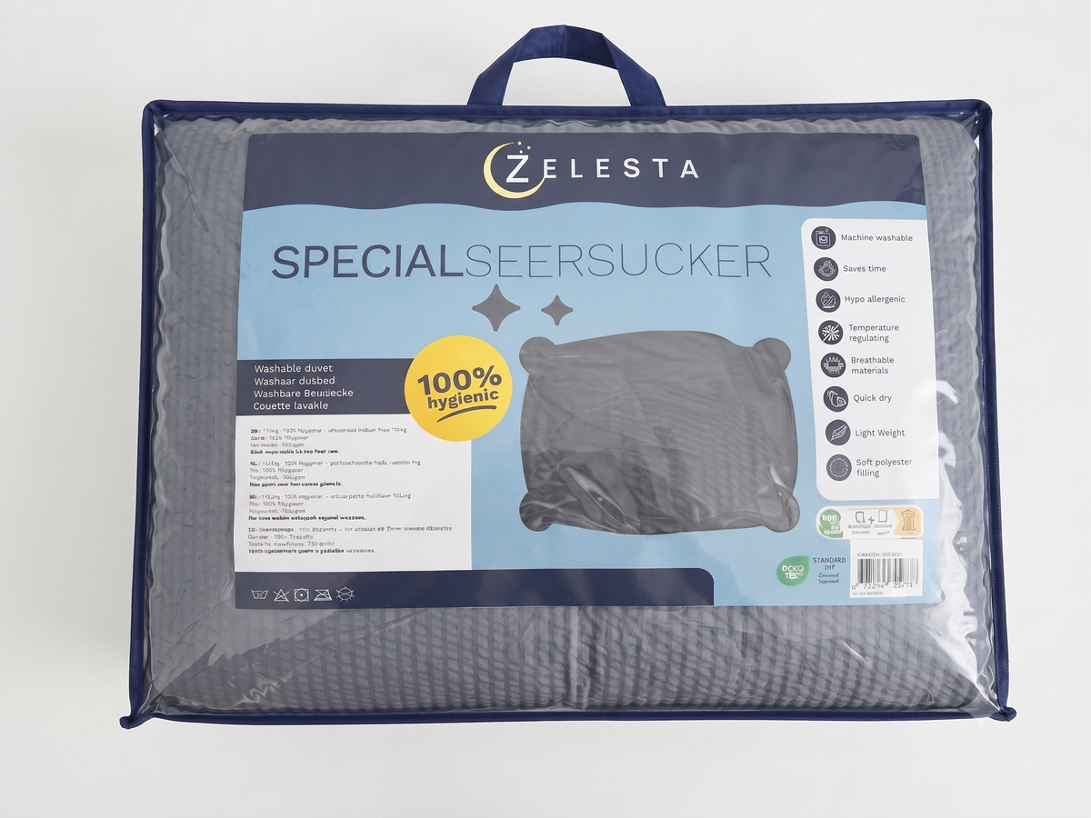 Zelesta Comfort Structure Seersucker Duvet - Grey & Light Grey