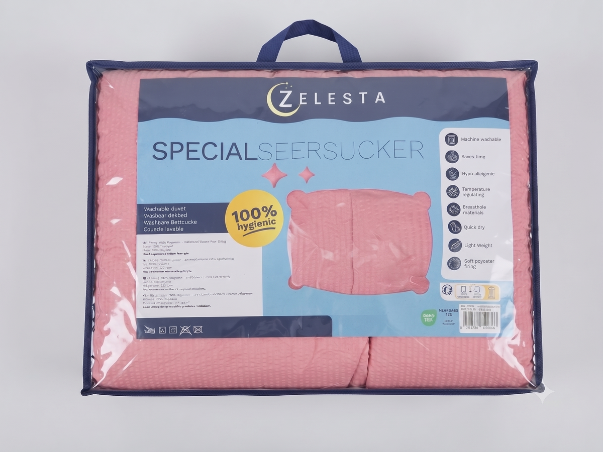 Zelesta Comfort Structure Seersucker Couette - Rose & Rose Clair