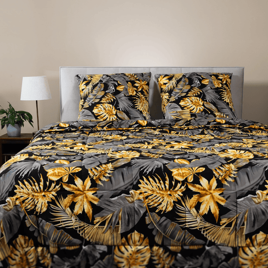 Zelesta Comfort Design Couette Été - Feuilles dorées