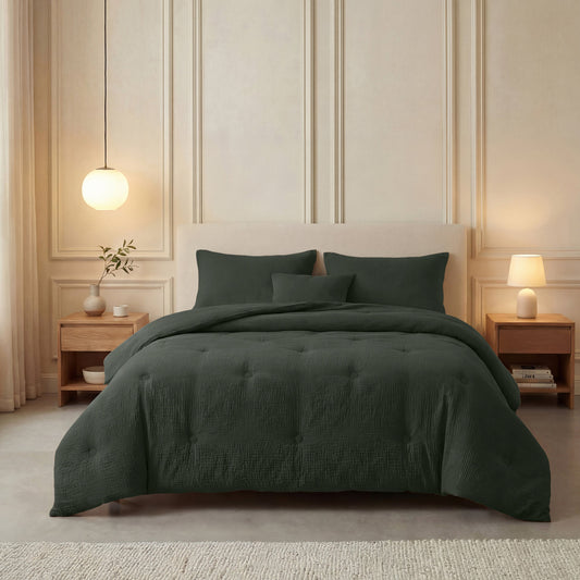Zelesta Deluxe Cotton Muslin Couette - Vert