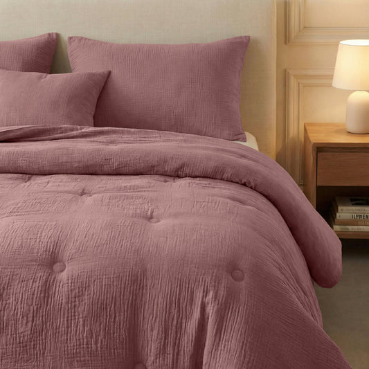 Zelesta Deluxe Cotton Muslin Couette - Rose poudré