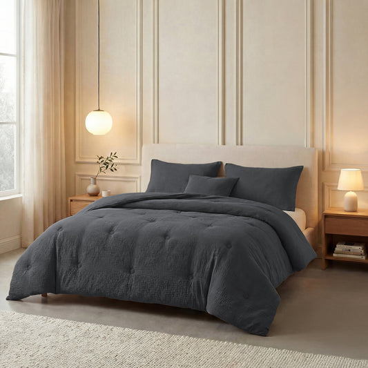 Zelesta Deluxe Cotton Muslin Couette - Anthracite