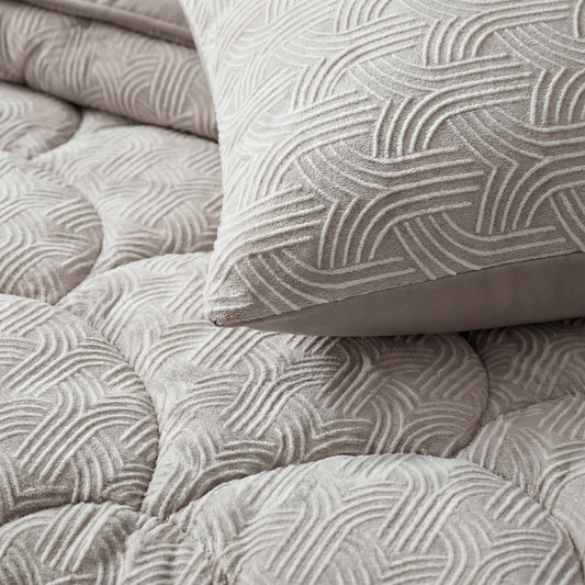 Zelesta Special Flannel Luxe Taies d'oreiller Lot de 2 - Taupe & gris