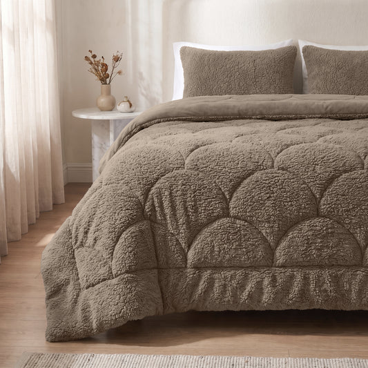 Zelesta Special Teddy Chenille Duvet - Dark Taupe