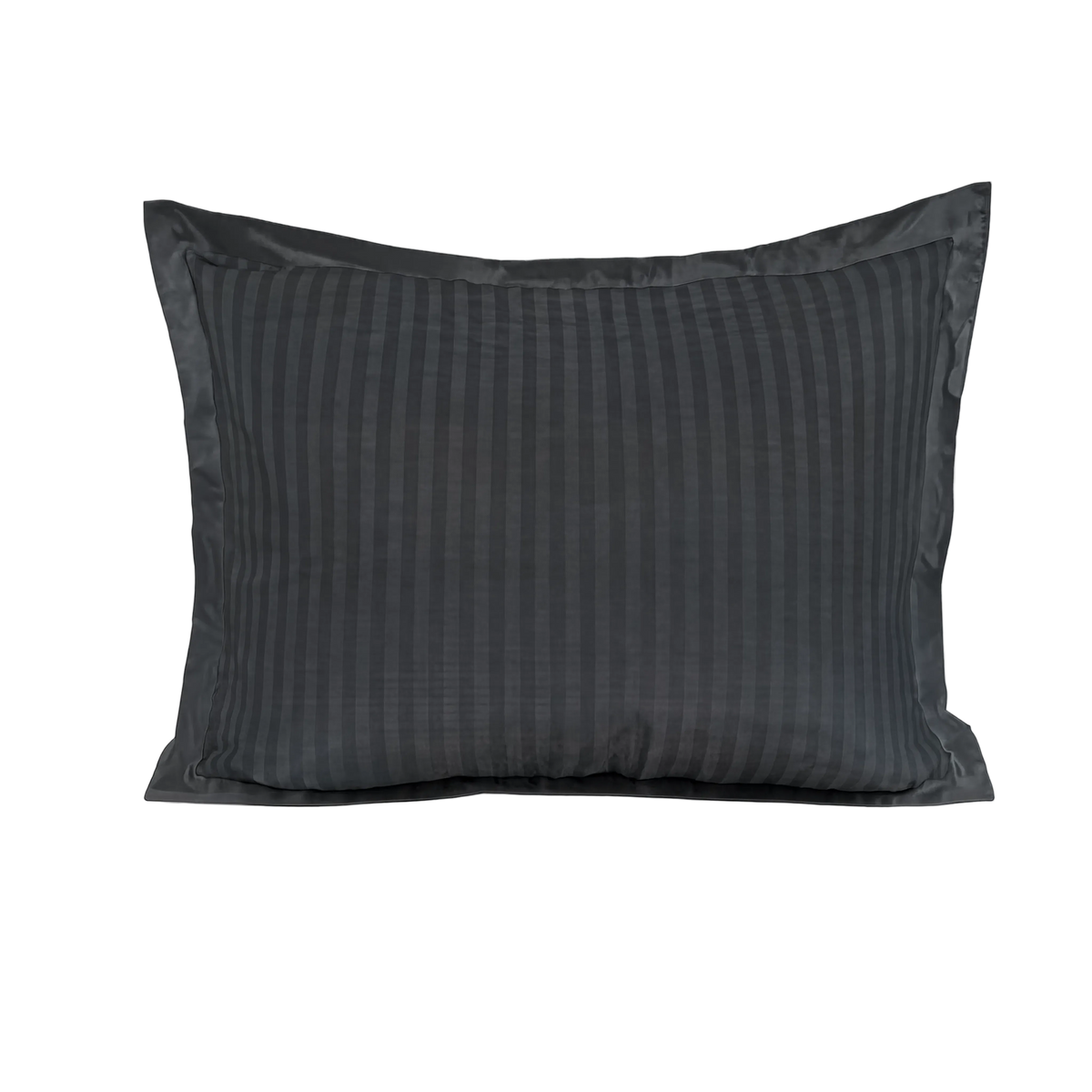 Zelesta Deluxe Hotel Stripe Satin Cotton Taies d'oreiller Lot de 2 - Anthracite