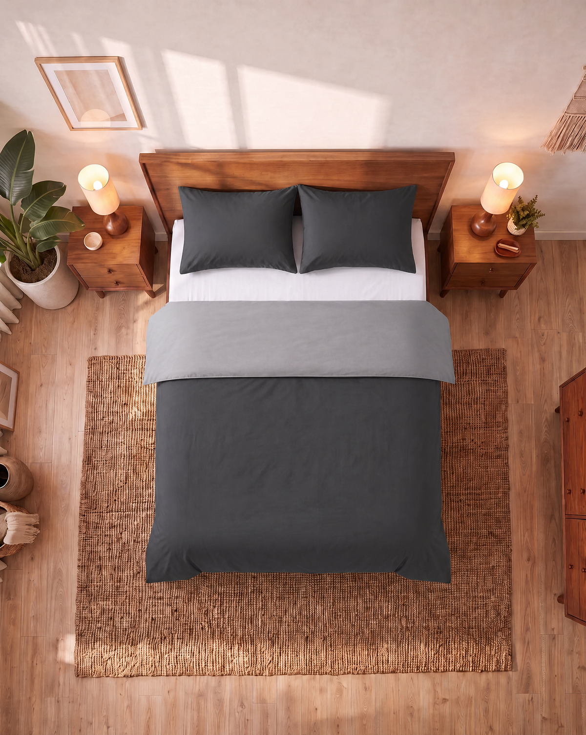 Taie d'Oreiller Zelesta Comfort Duo Sans Coutures Lot de 2 - Anthracite