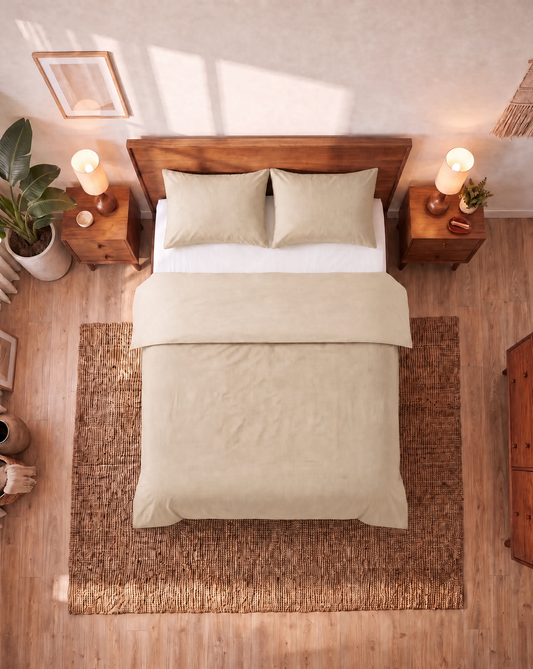 Taie d'Oreiller Zelesta Comfort Uni Sans Coutures Lot de 2 - Beige