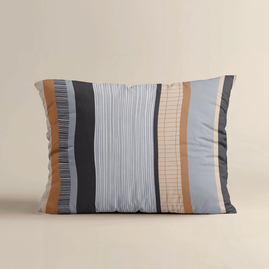 Zelesta Comfort Design Taies d'oreiller Lot de 2 - Rayures bleues