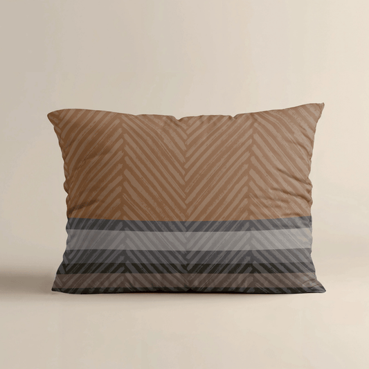 Zelesta Comfort Design Taies d'oreiller Lot de 2 - Rayures marron