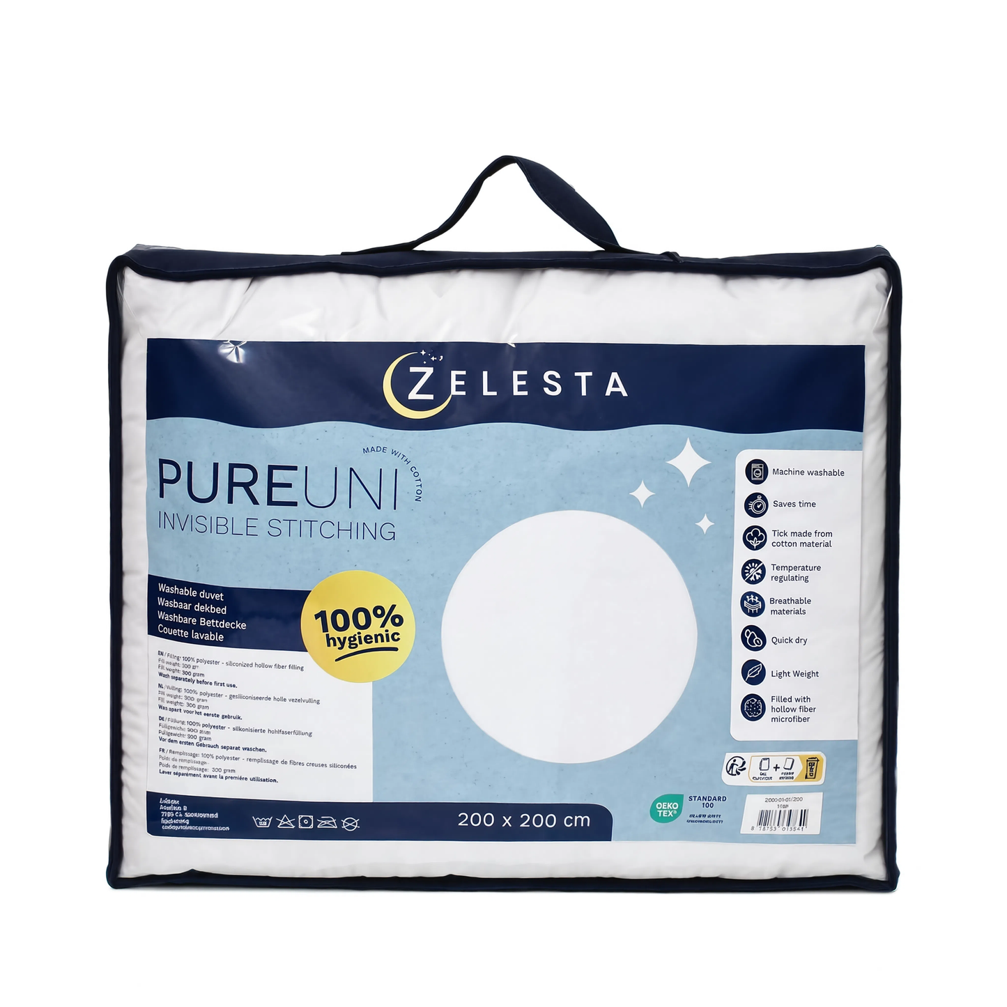 Couette Zelesta Pure Uni Sans Coutures en Coton - Cloud Dancer