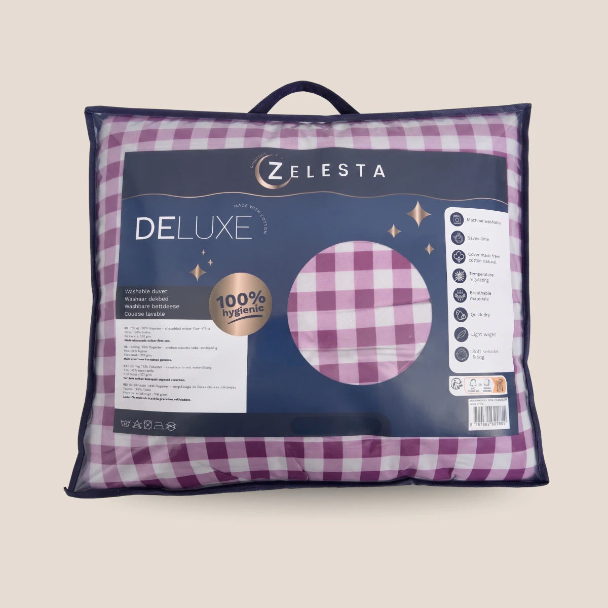Zelesta Deluxe Design Satin Cotton - Pink Check