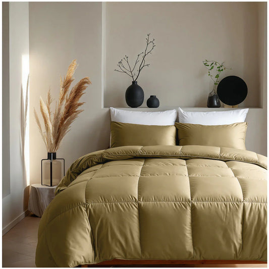 Zelesta Deluxe Uni Satin Cotton Couette Été - Jaune ocre