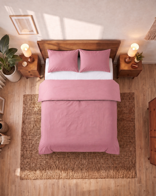 Taie d'Oreiller Zelesta Comfort Uni Sans Coutures Lot de 2 - Rose Poudré