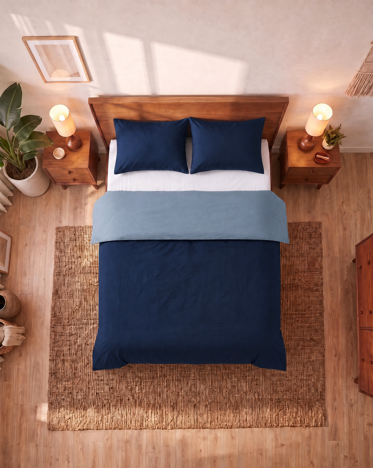 Taie d'Oreiller Zelesta Comfort Duo Sans Coutures Lot de 2 - Bleu