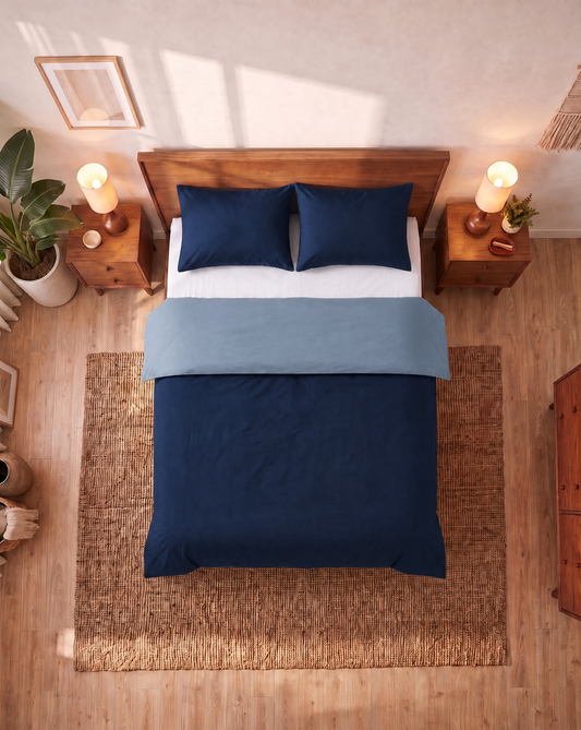 Taie d'Oreiller Zelesta Comfort Duo Sans Coutures Lot de 2 - Bleu