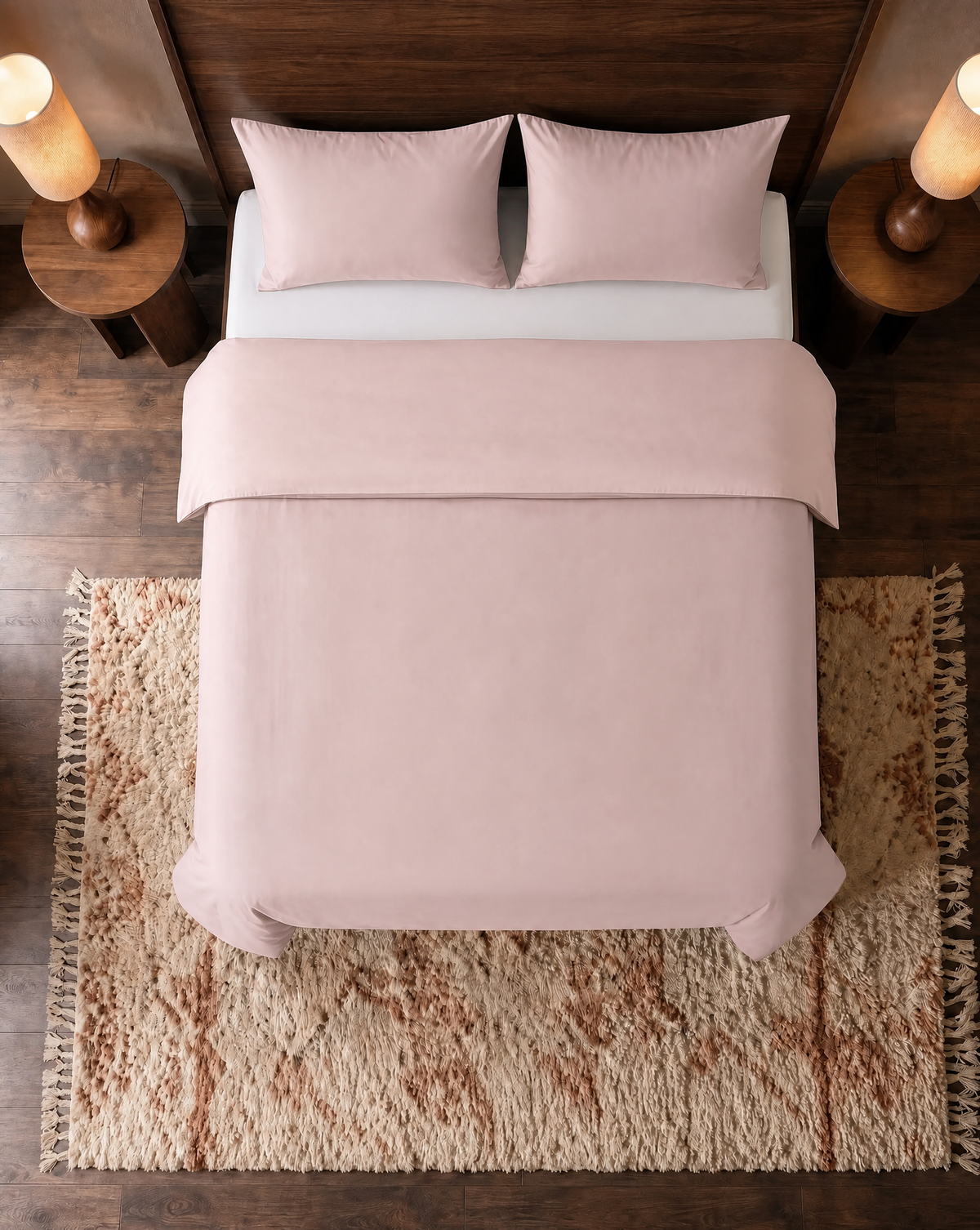 Taie d'Oreiller Zelesta Pure Uni Sans Coutures en Coton Lot de 2 - Rose Brumeux