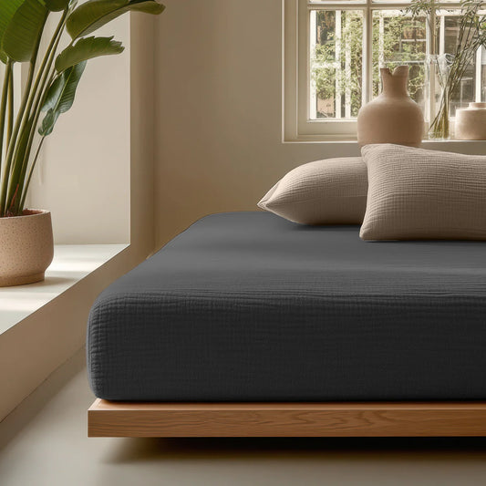 Zelesta Muslin Fitted Sheet - Anthracite image