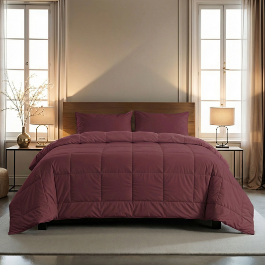 Couette Zelesta Pure Uni 4 Saisons en Coton – Rouge