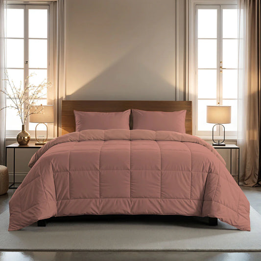 Zelesta Pure Duo Cotton Couette - Rose terracotta & Rose terre