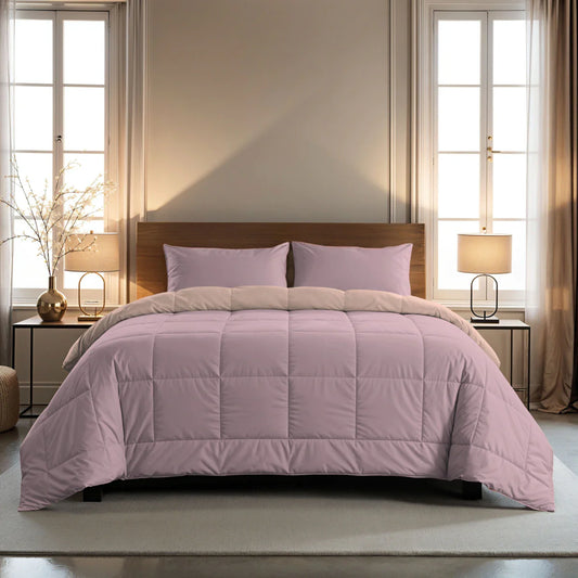 Zelesta Pure Duo Cotton Couette - Violet doux & Rose doux