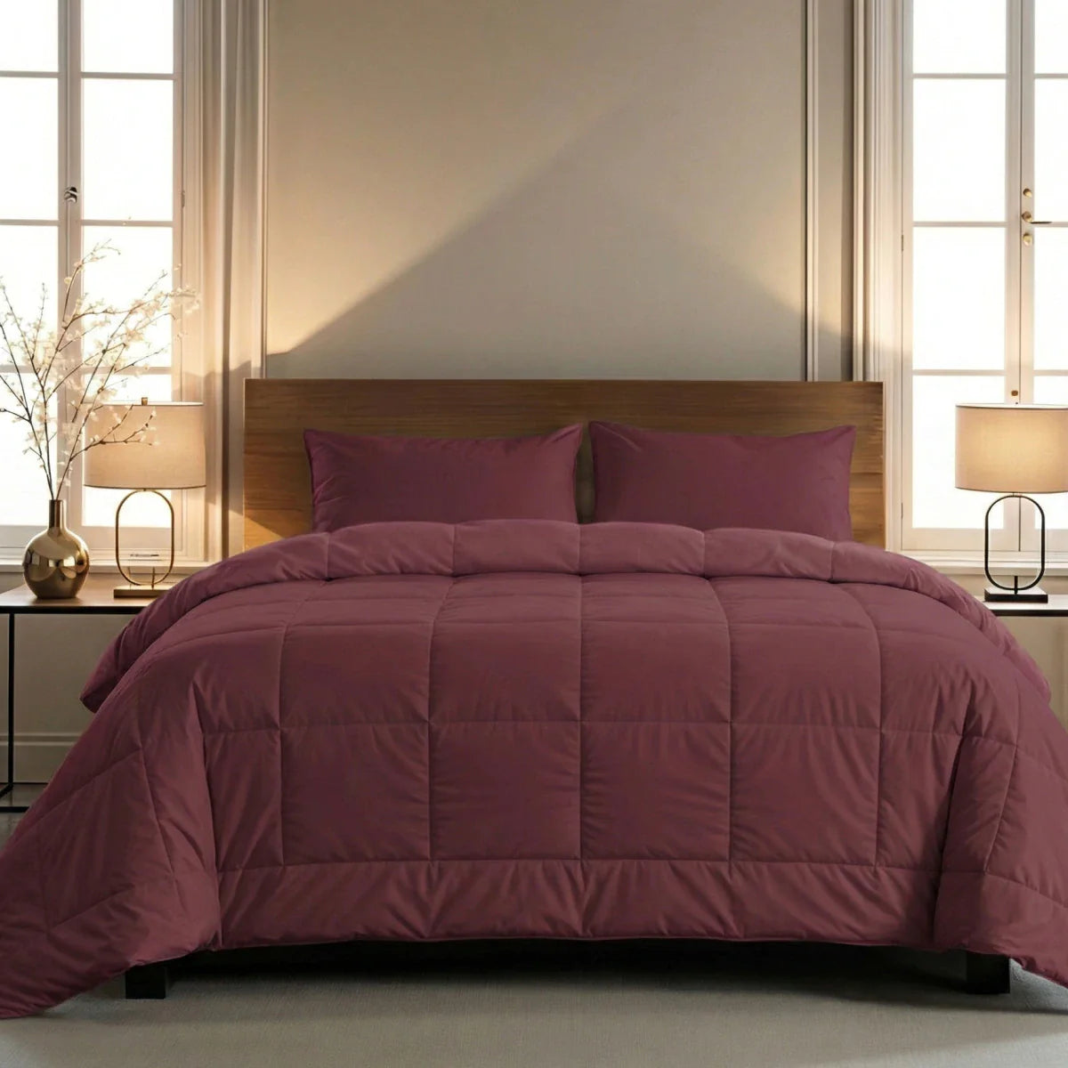 Zelesta Pure Uni Cotton Pillowcase Set Of 2 - Burgundy