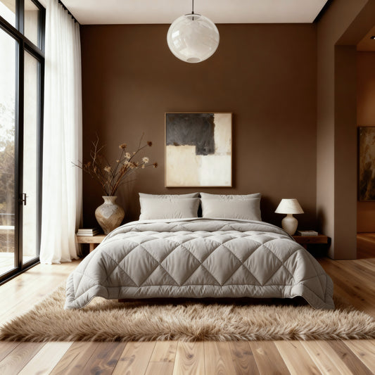 Zelesta Comfort Uni Diamond Couette - Beige sable