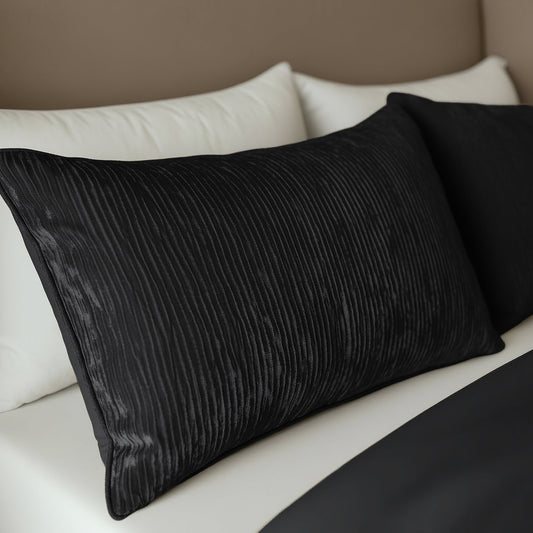 Zelesta Special Velvet Chic Taies d'oreiller Lot de 2 - Noir