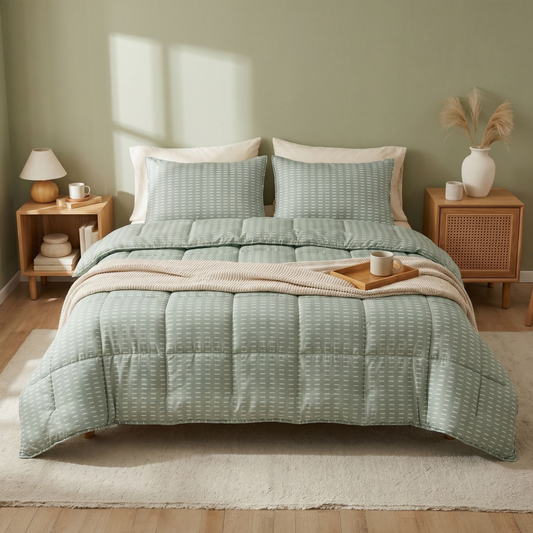 Zelesta Comfort Design Couette Été - Points olive