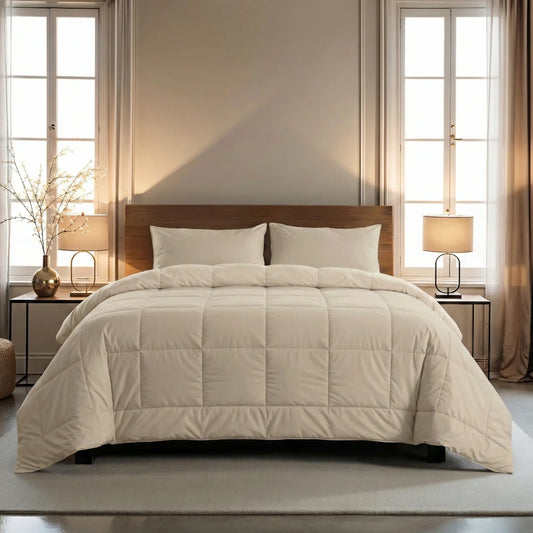 Zelesta Pure Uni Cotton Couette 4 Saisons - Sable du désert