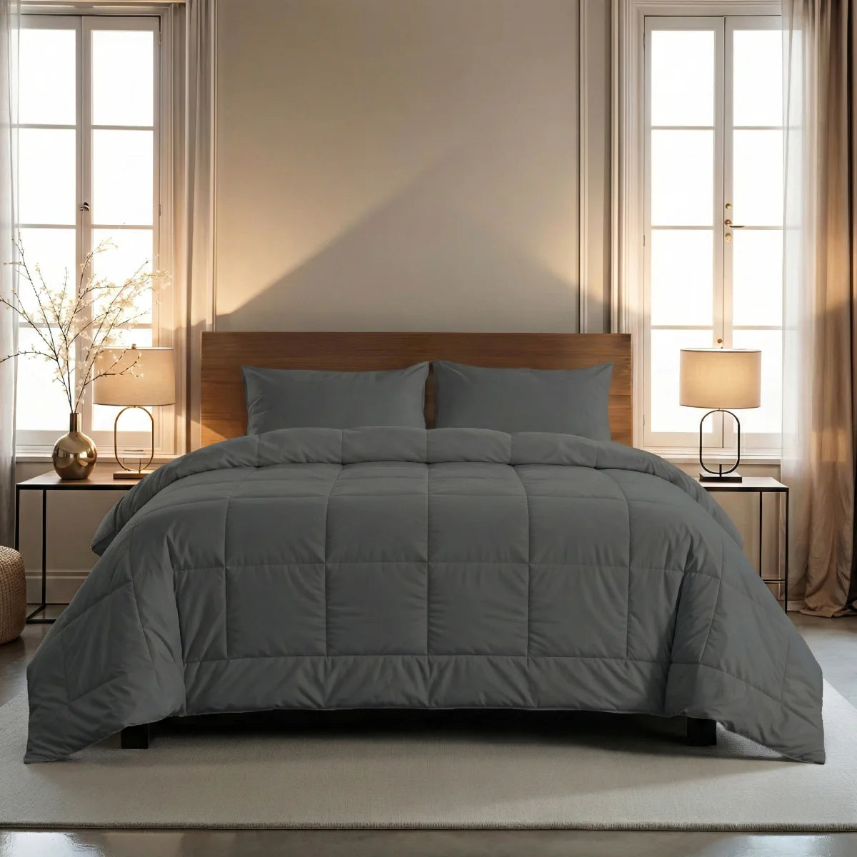 Zelesta Comfort Unie Couette - Gris Pierre