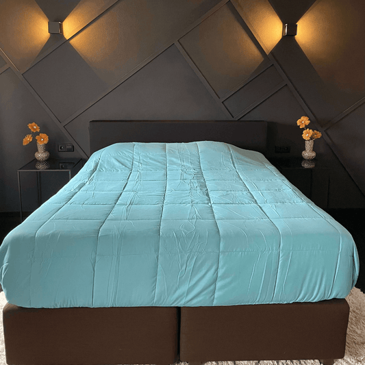 Zelesta Everyday Duo Couette d'été - Gris clair et Vert mer
