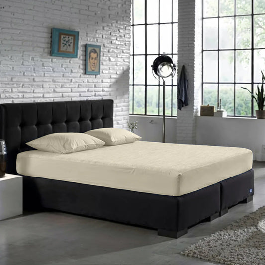 Zelesta Special Cooling Blend Fitted Sheet in Ivory Sand on a white background