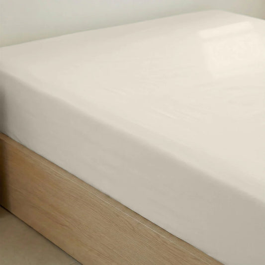 Zelesta Special Cooling Serene Fitted Sheet in Cream White on a white background