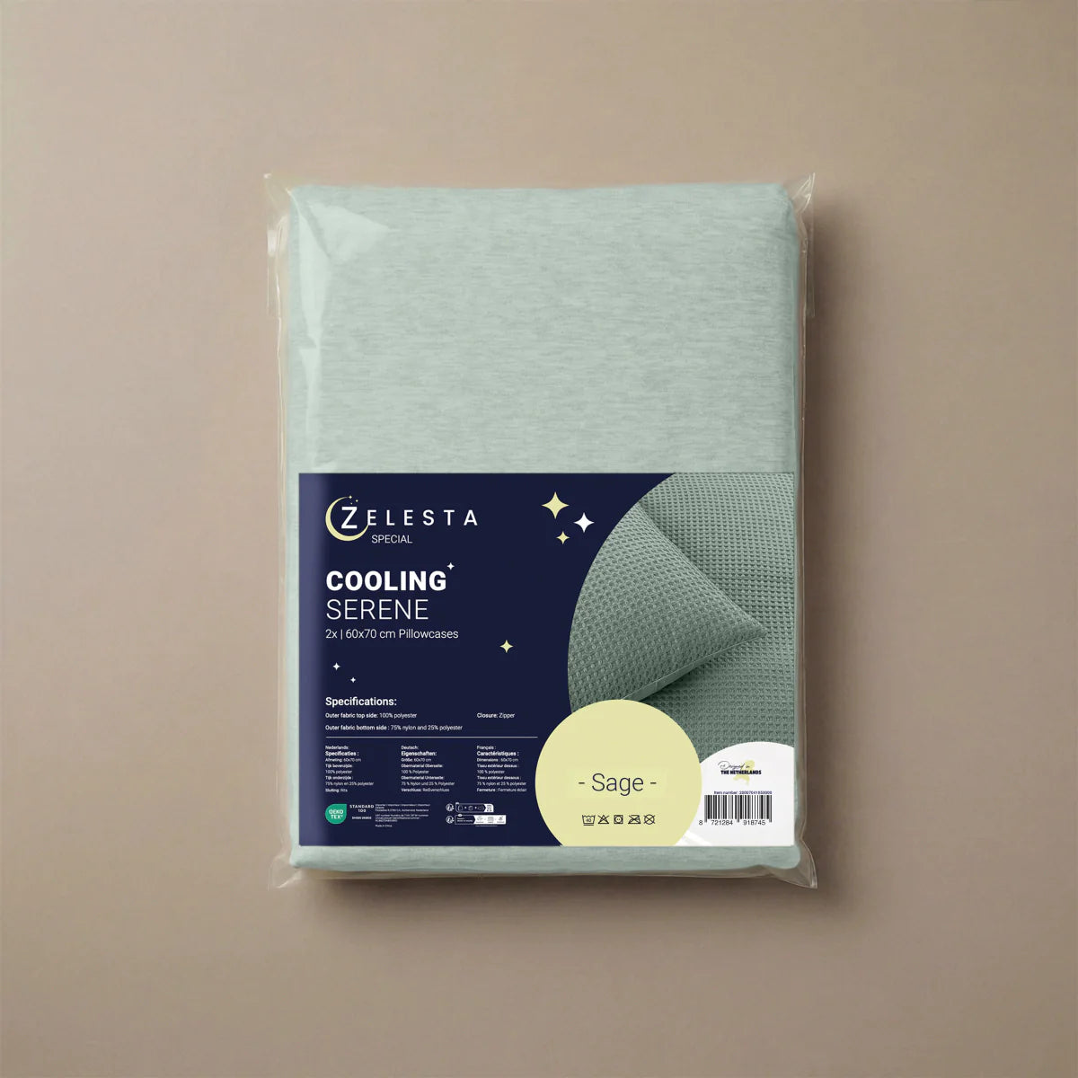 Zelesta Special Cooling Serene Pillowcase Set Of 2 - Sage Green