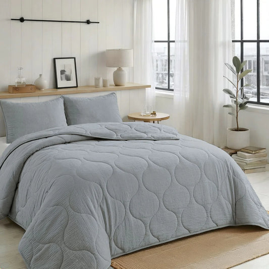 Zelesta Special Seersucker Couette Été - Bleu nacré
