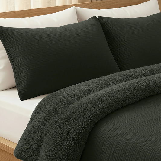 Zelesta Special Teddy Cotton Muslin Pillowcase Set Of 2 - Green