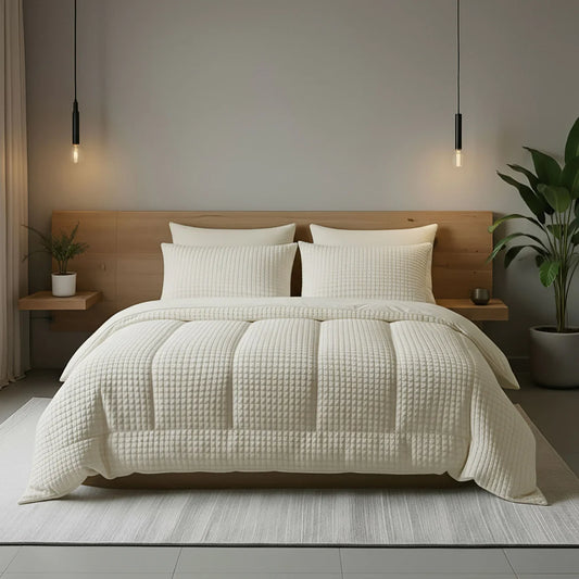 Zelesta Special Teddy Check Couette - Crème