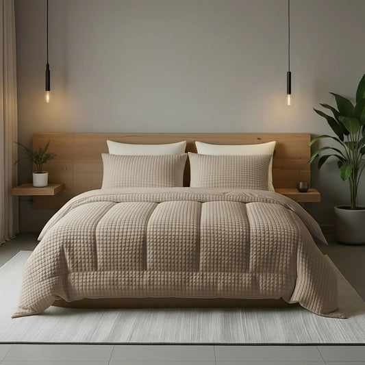 Zelesta Special Teddy Check Couette - Taupe