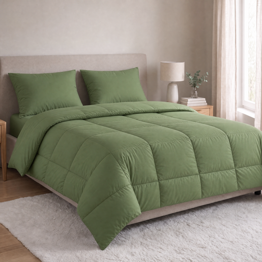 Zelesta Comfort Unie Taies d'Oreiller - Set de 2 - Vert Éternel