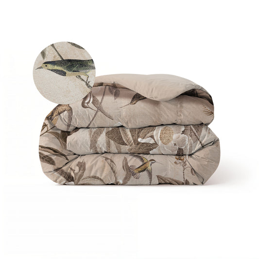 Couette Zelesta Comfort Design Sans Coutures - Vintage Birds Sand