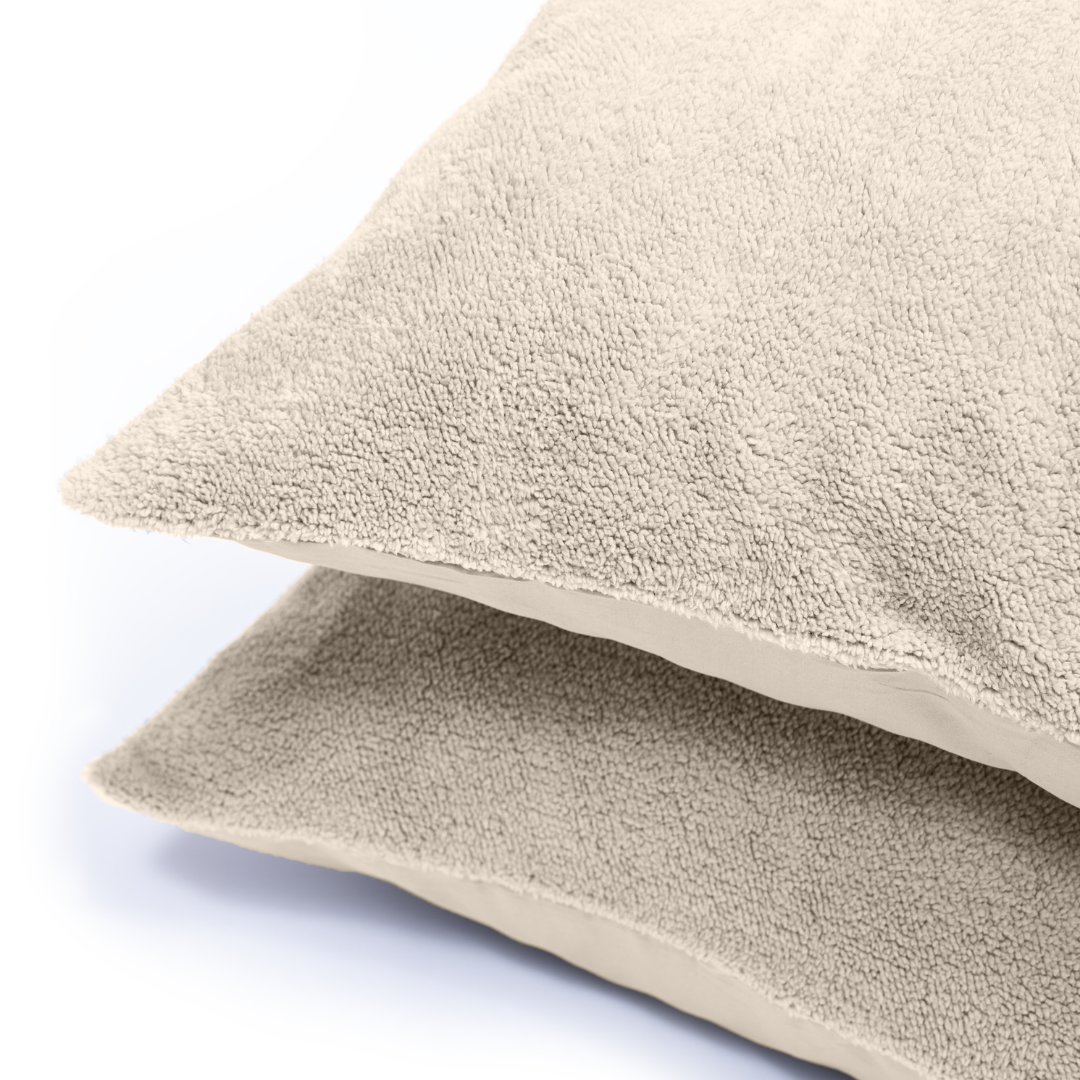 Zelesta Taie d'Oreiller Teddy Lot de 2 - Crème