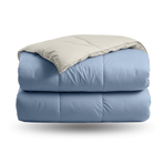 Zelesta Deluxe Duo Couette Coton Percale - Bleu Rêve & Crème