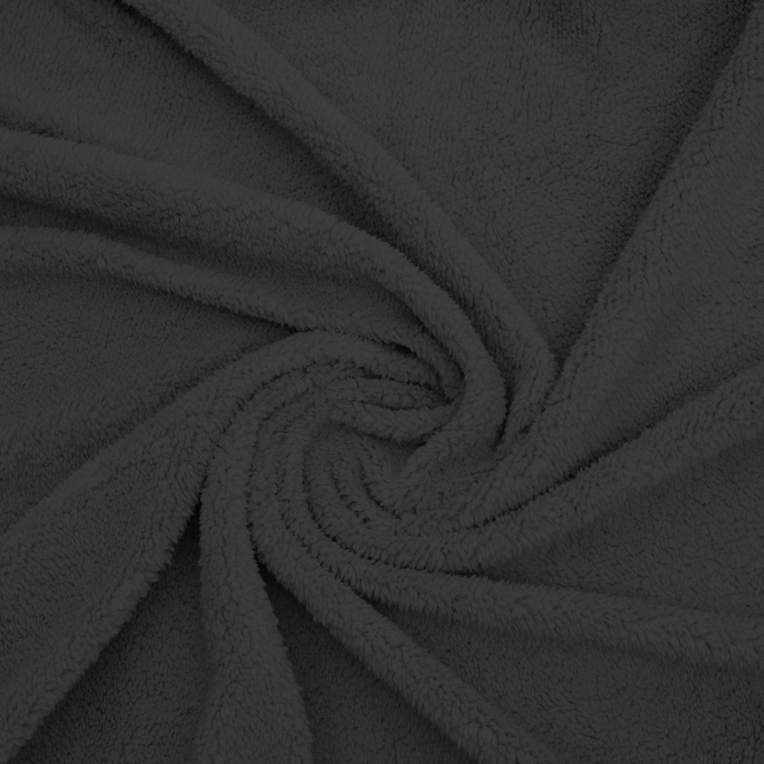 Zelesta Taie d'Oreiller Teddy Lot de 2 - Anthracite