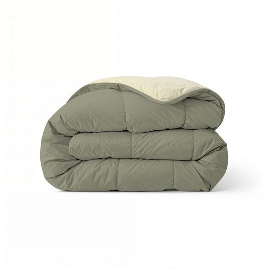 Zelesta Comfort Duo Duvet - Olive Green & Cream